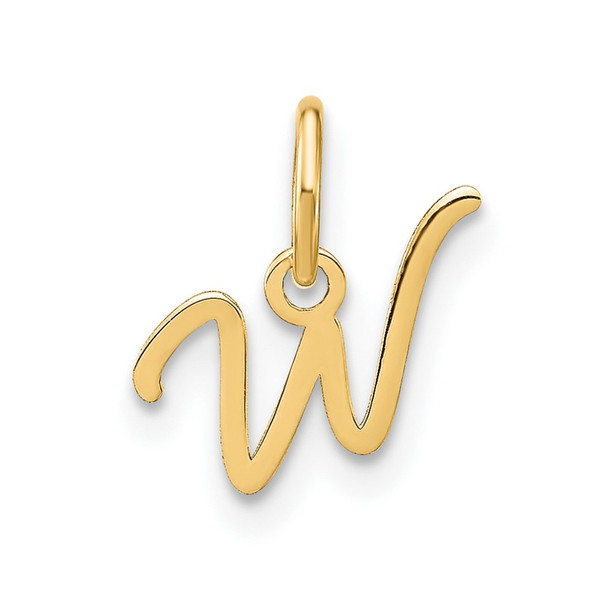 14k Yellow Gold Upper Case Letter W Initial Charm