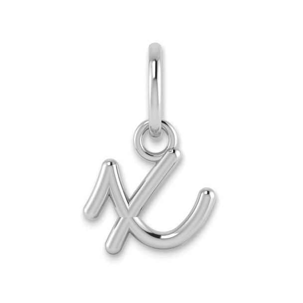 14k White Gold Lower Case Letter X Initial Charm