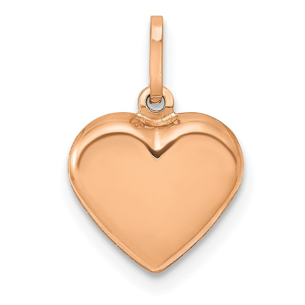 14K Rose Gold Polished 3-D Heart Charm XCH352R