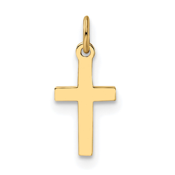 14k Yellow Gold Polished Solid Cross Charm