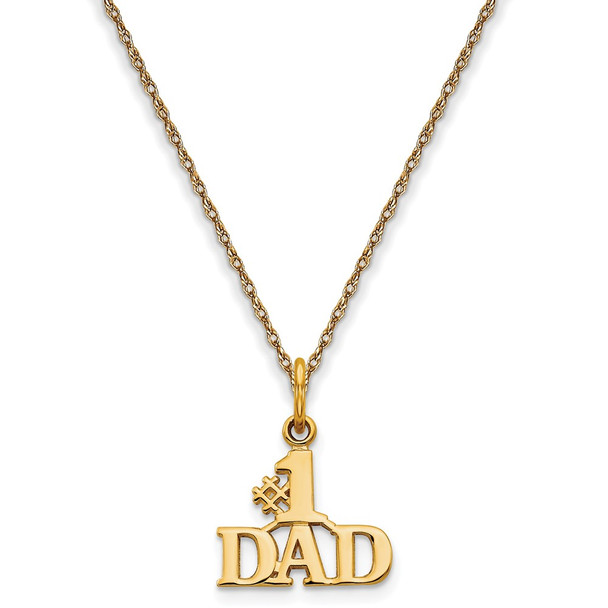 14k Yellow Gold #1 DAD Necklace C392/5RY-18