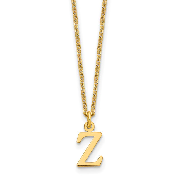 14k Yellow Gold Cutout Letter Z Initial Necklace