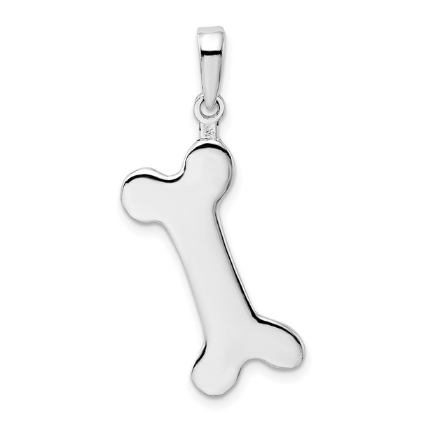 Sterling Silver Polished Engravable Dog Bone Pendant