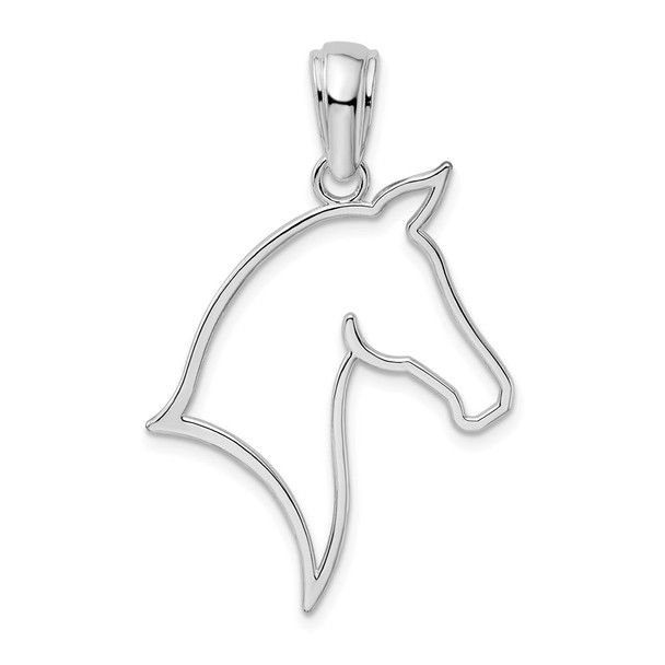 Sterling Silver Polished Cut-out Horse Head Pendant QC10565