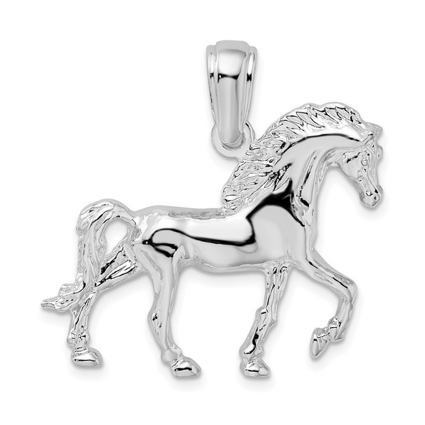 Sterling Silver Polished Walking Horse Pendant