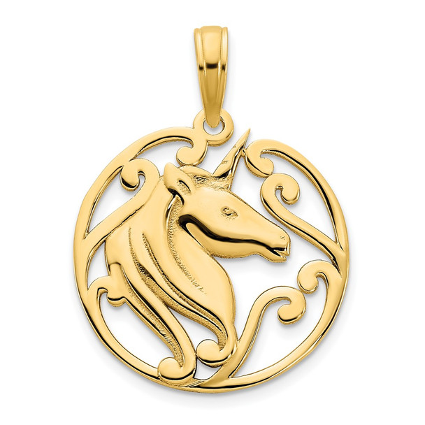 14k Yellow Gold Unicorn Pendant D5080