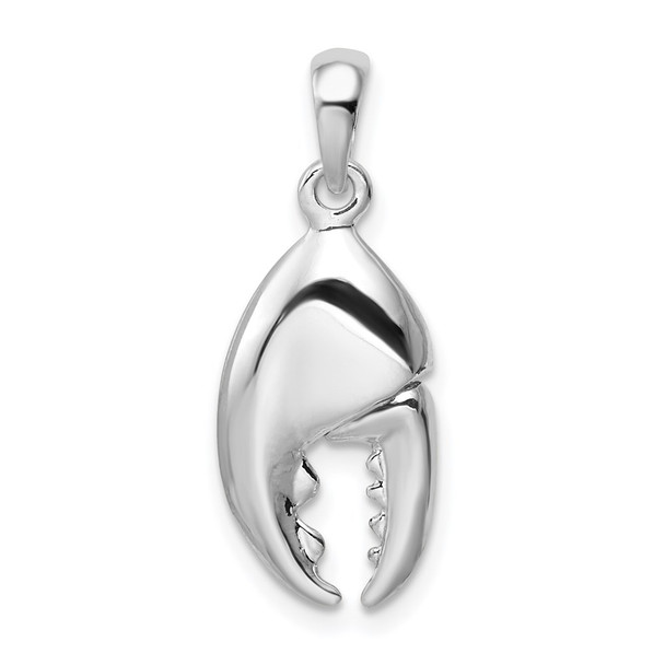 Sterling Silver Polished 3D Moveable Lobster Claw Pendant