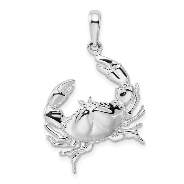 Sterling Silver Polished Stone Crab Pendant QC10082