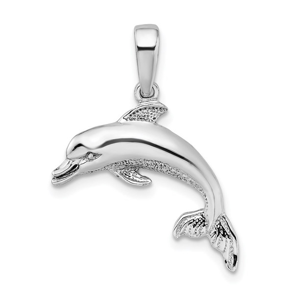 Sterling Silver Polished Dolphin Pendant QC10084