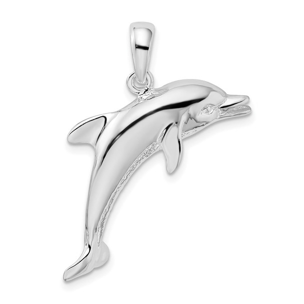 Sterling Silver Polished Jumping Dolphin Pendant QC9989