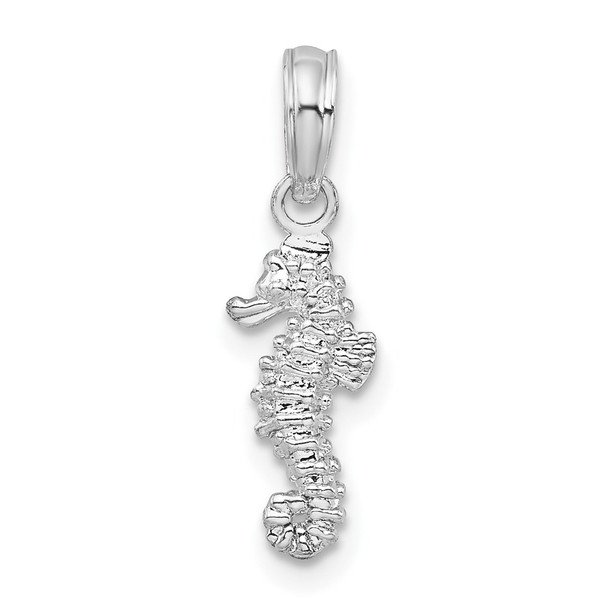 Sterling Silver Polished 3D Mini Seahorse Pendant