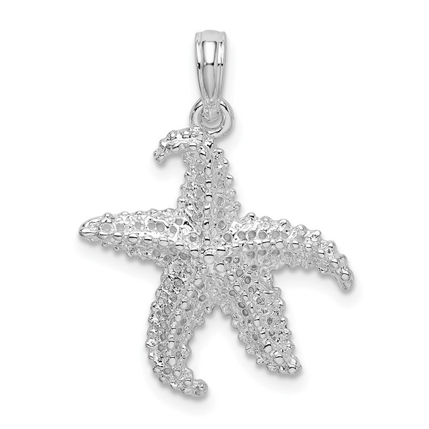 Sterling Silver Polished Pierced Starfish Pendant QC9840