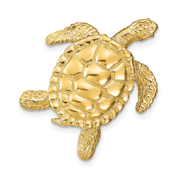 14k Yellow Gold Sea Turtle Slide Pendant K2499