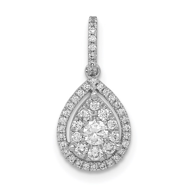 14k White Gold 1/3ctw. Diamond Teardrop Pendant