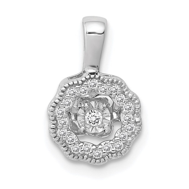 14k White Gold 1/10ctw. Vibrant Moving Diamond Pendant