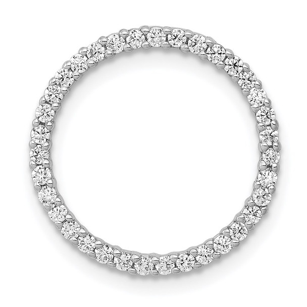 14k White Gold 1/3ctw. Diamond Circle Chain Slide Pendant