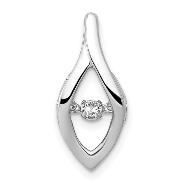 14k White Gold 1/10ctw. Moving Diamond Slide Pendant