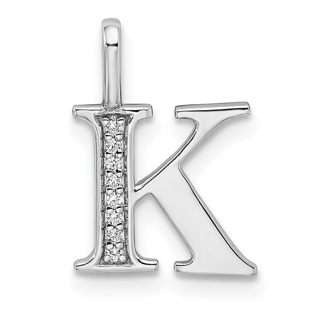 14K White Gold Diamond Letter K Initial Pendant PM8365K-003-WA