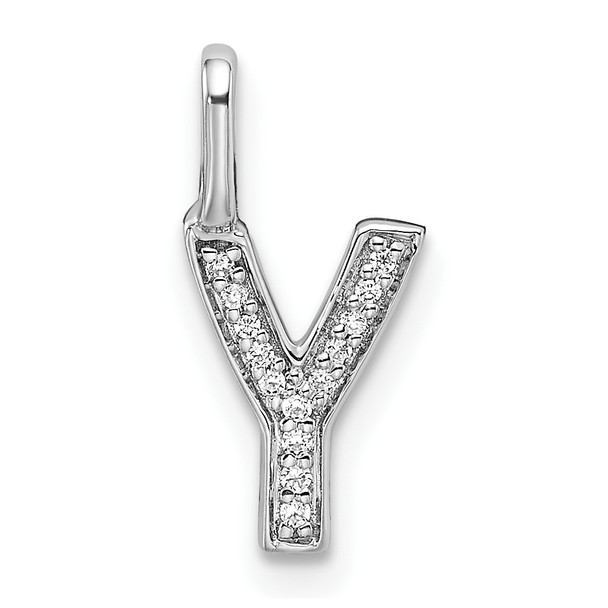 14K White Gold Diamond Letter Y Initial Pendant PM8367Y-004-WA