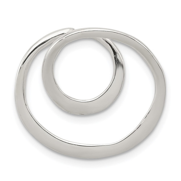 Sterling Silver Polished Circle Chain Slide Pendant