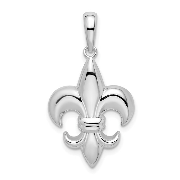 Sterling Silver Polished Medium Fleur de Lis Pendant