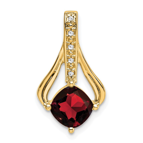 14k Yellow Gold Garnet and Diamond Pendant PM7032-GA-002-YA