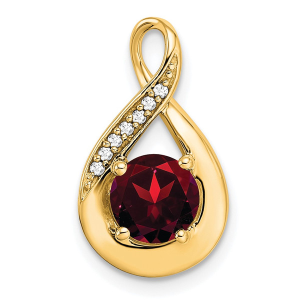 14k Yellow Gold Garnet and Diamond Pendant PM7056-GA-003-YA