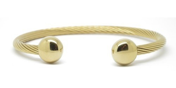 Golfers Choice - Gold Plated Stainless Steel Magnetic Cuff Bracelet