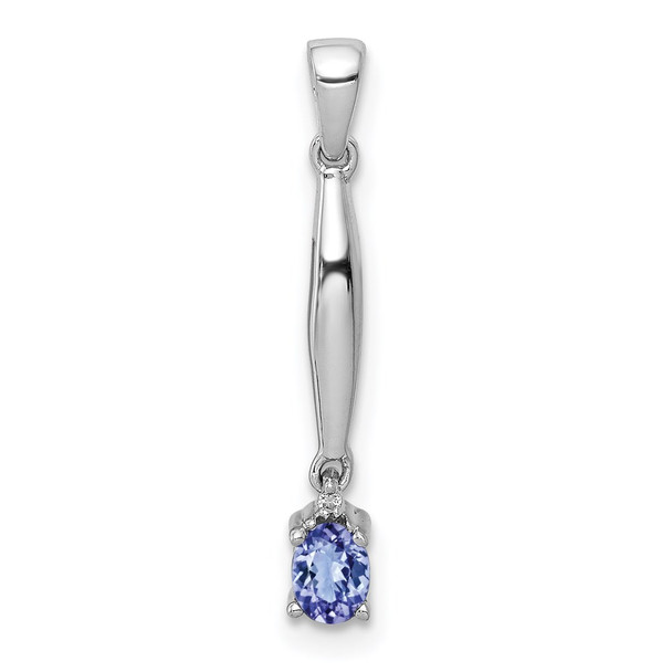 14k White Gold Diamond and .20ctw Tanzanite Pendant