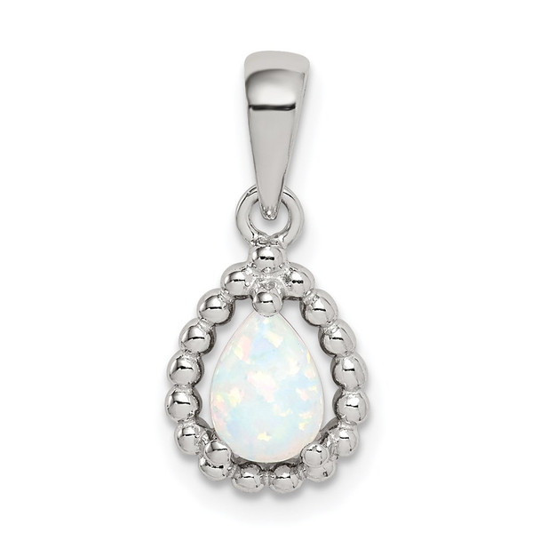 Sterling Silver Lab Created Opal Pendant