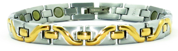 Ladies Gold Tone Surf - Gold-Plated  Titanium Magnetic  Bracelet