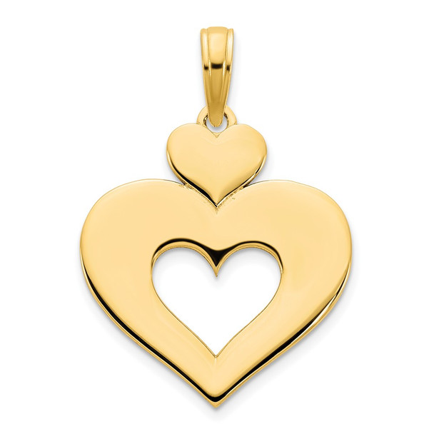 14k Yellow Gold Cut Out Heart Pendant