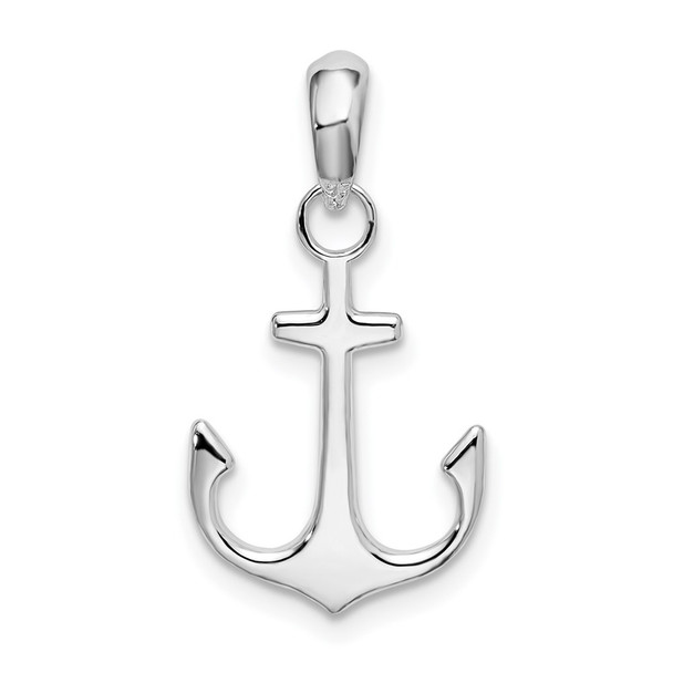 Sterling Silver Polished Anchor Pendant QC10443