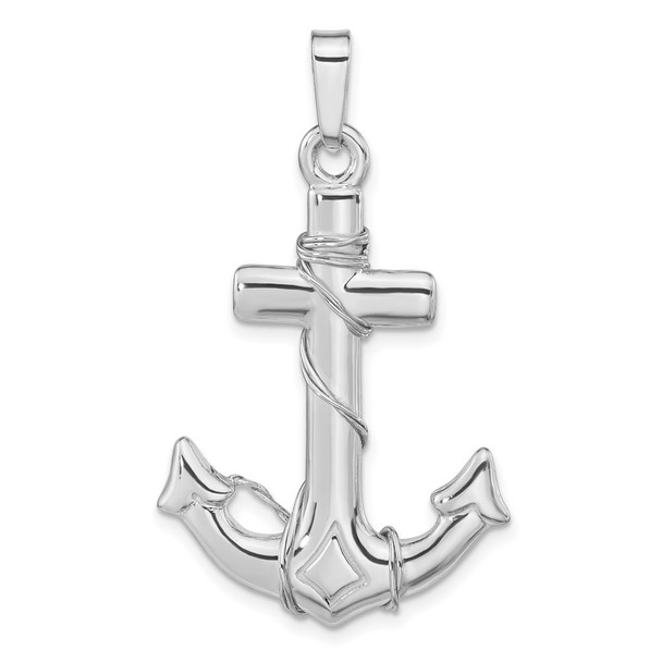 Sterling Silver Polished 3D Anchor Pendant QC11246