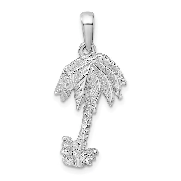 Sterling Silver Polished Palm Tree Pendant QC9868