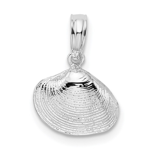 Sterling Silver Polished Clam Shell Pendant QC10434