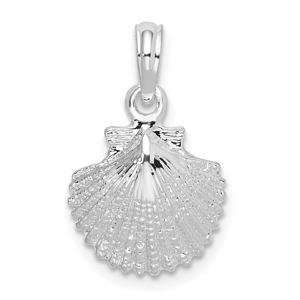 Sterling Silver Polished Scallop Shell Pendant QC9829