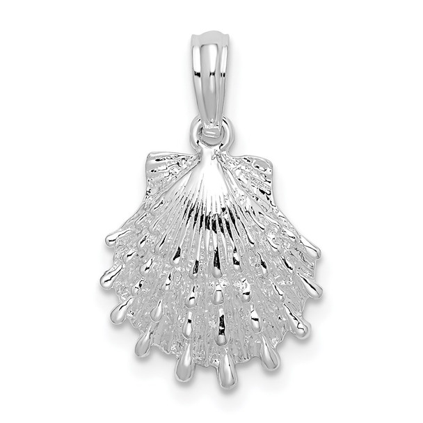 Sterling Silver Polished Lions Paw Shell Pendant