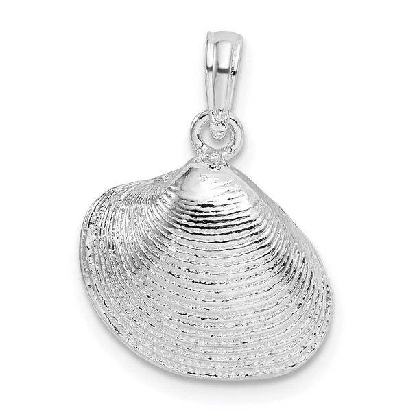 Sterling Silver Polished Clam Shell Pendant QC9830