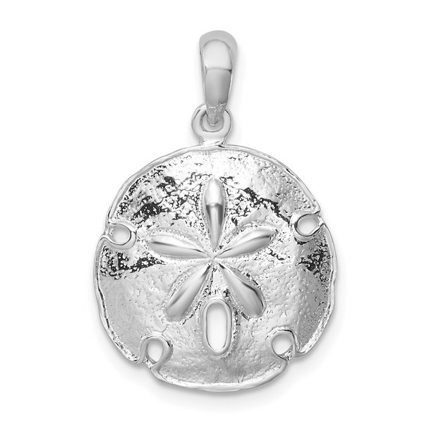 Sterling Silver Polished Beveled Sand Dollar Pendant