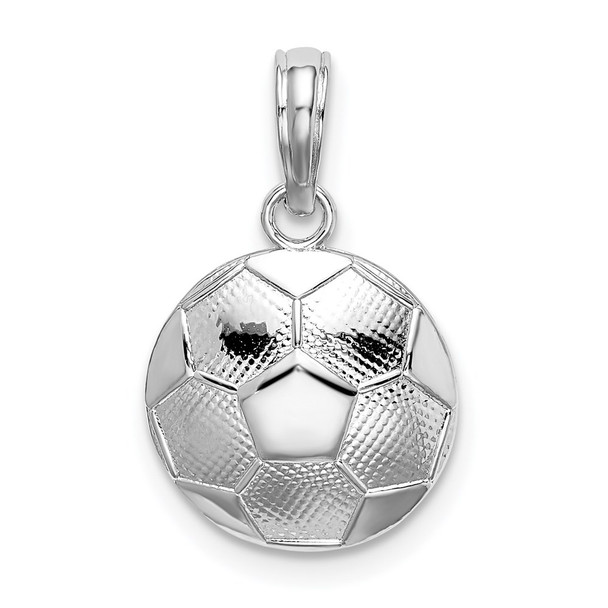 Sterling Silver Polished/Textured Soccer Ball Pendant