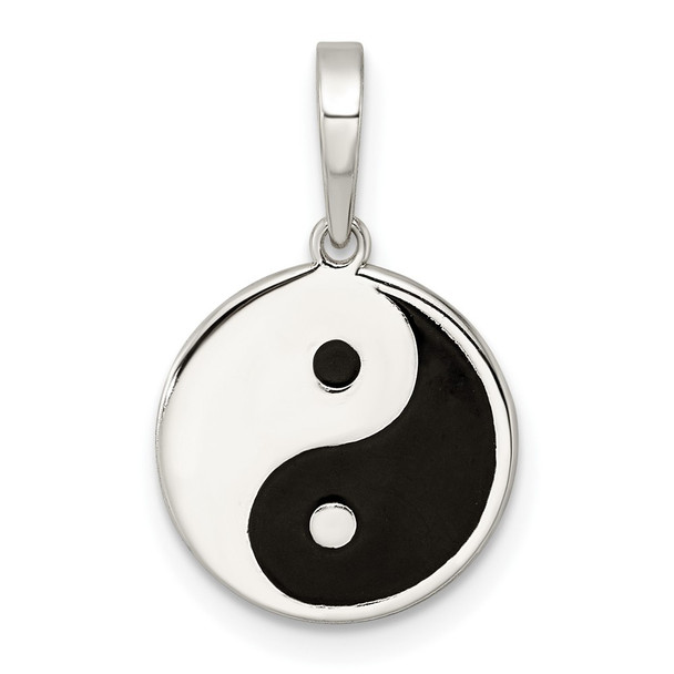 Sterling Silver Enameled Yin Yang Pendant