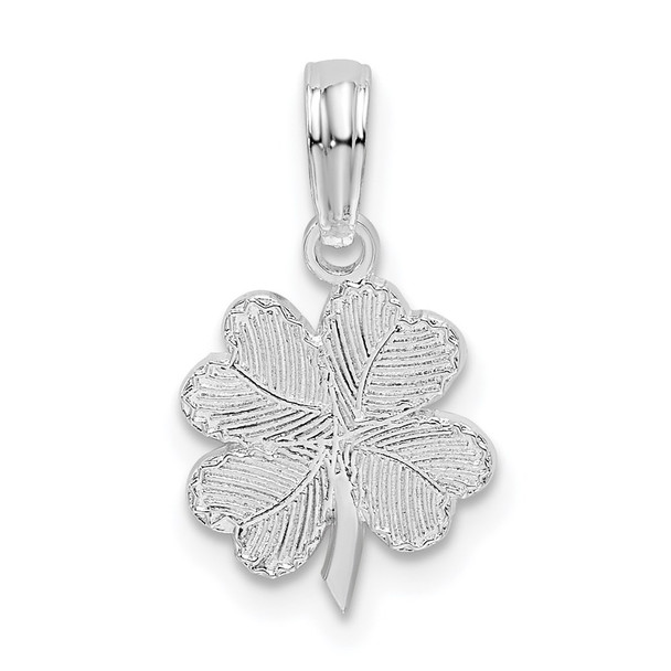 Sterling Silver Polished/Textured Shamrock Pendant