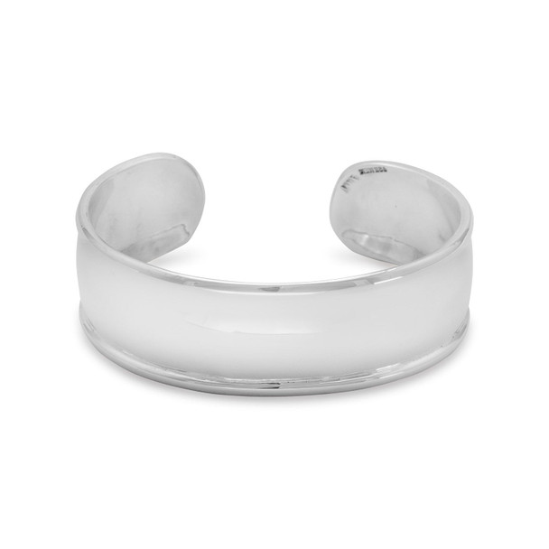 Sterling Silver 19mm Cuff Bracelet with Polished Edge