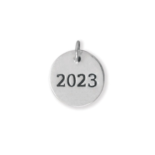 Sterling Silver "2023" Round Charm