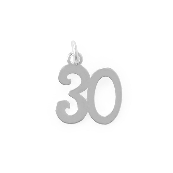 Sterling Silver Looking Good! "30" Charm