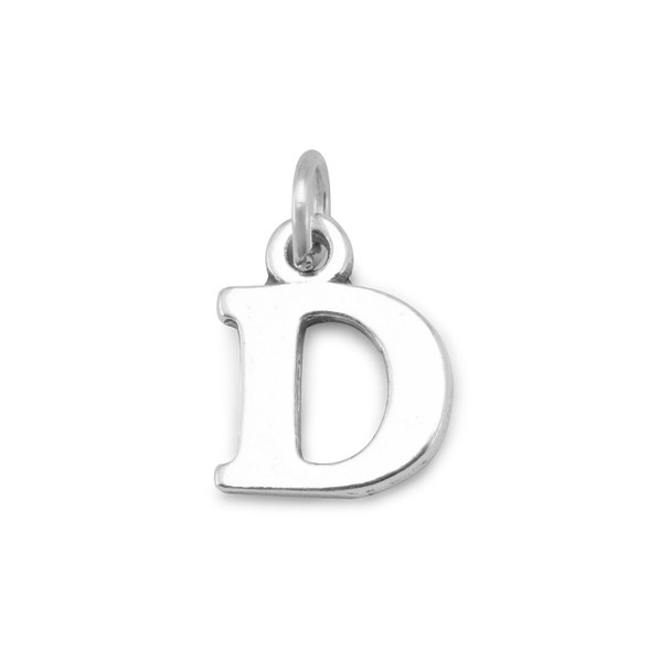 Sterling Silver Oxidized "D" Charm