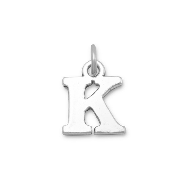 Sterling Silver Oxidized "K" Charm