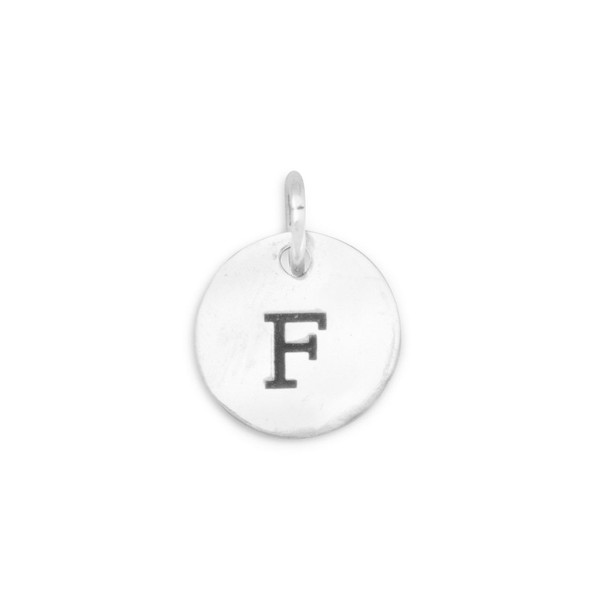 Sterling Silver Oxidized initial "F" Charm
