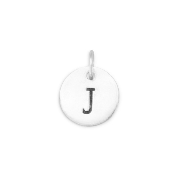 Sterling Silver Oxidized Initial "J" Charm